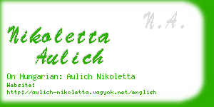 nikoletta aulich business card